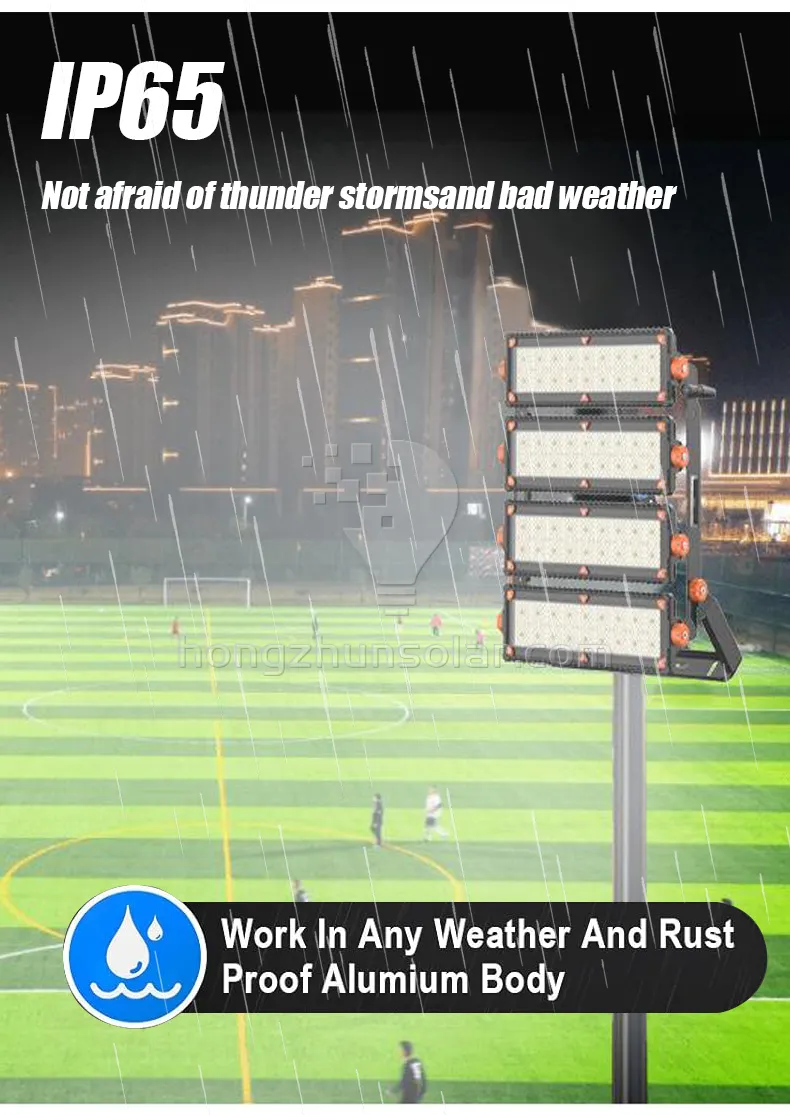 Haute puissance imperméable IP67 LED FOINT LUMIÈRE 300W à 1200W Body en aluminium Tunnel extérieur High Mast Sports Stadium Floodlight IP65