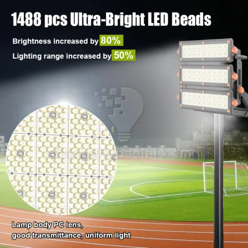 Haute puissance imperméable IP67 LED FOINT LUMIÈRE 300W à 1200W Body en aluminium Tunnel extérieur High Mast Sports Stadium Floodlight IP65