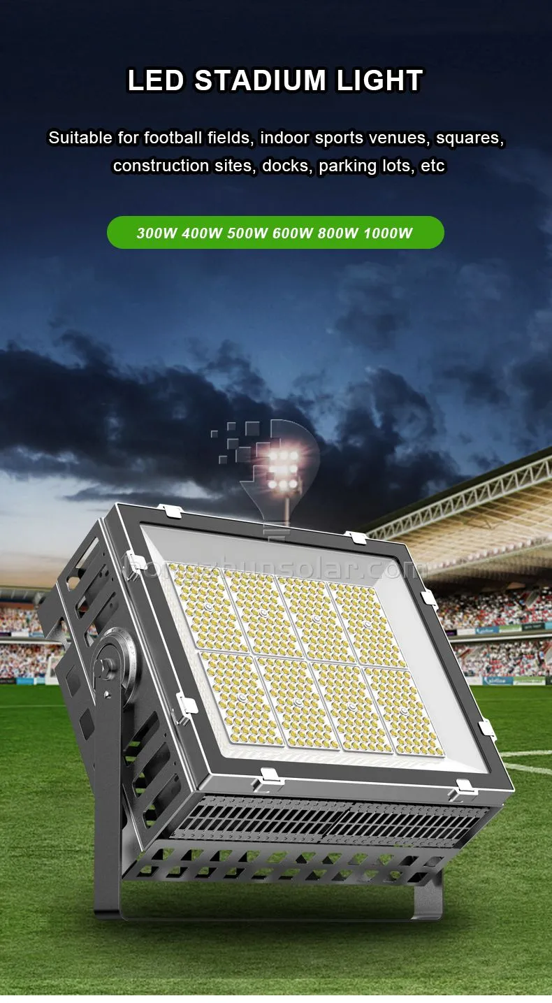 High Mast imperméable IP65 Sport Stadium Flow Field Field IP66 300W ~ 1200W