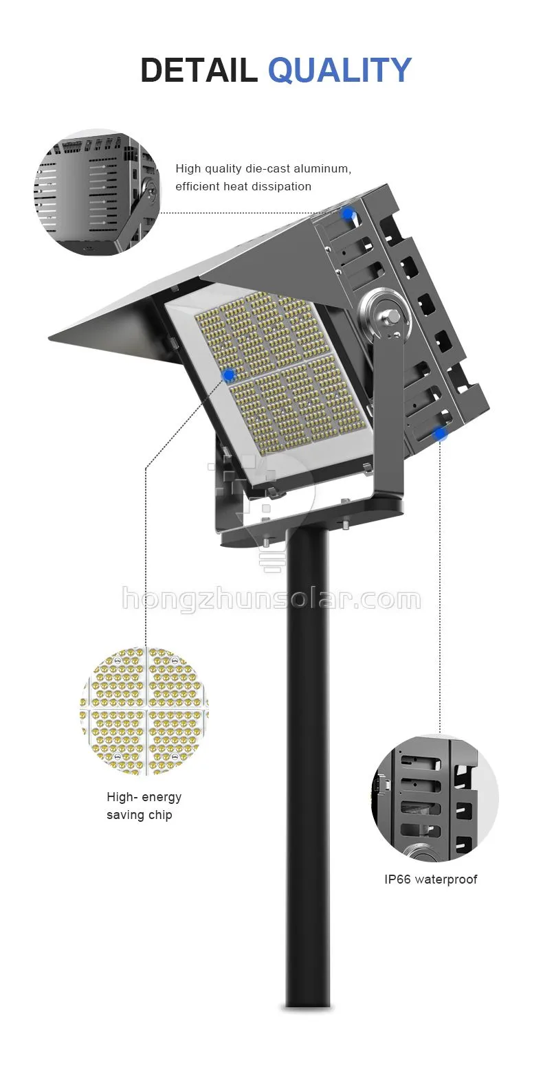 High Mast imperméable IP65 Sport Stadium Flow Field Field IP66 300W ~ 1200W