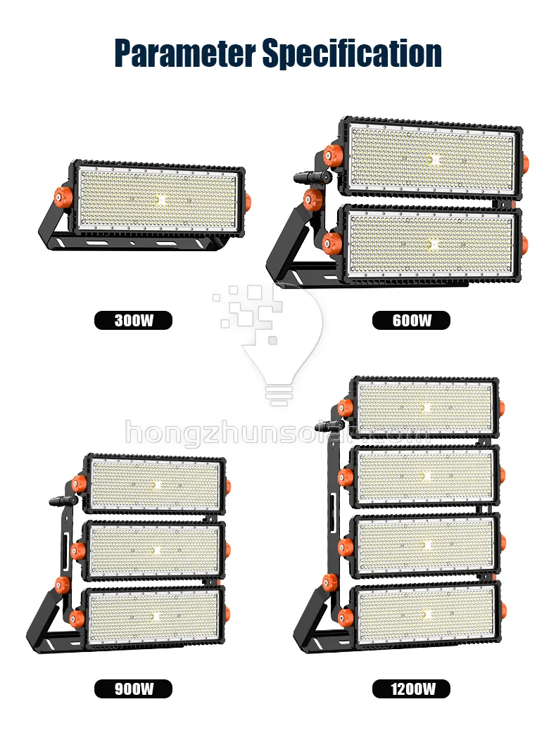 Haute puissance imperméable IP67 LED FOINT LUMIÈRE 300W à 1200W Body en aluminium Tunnel extérieur High Mast Sports Stadium Floodlight IP65