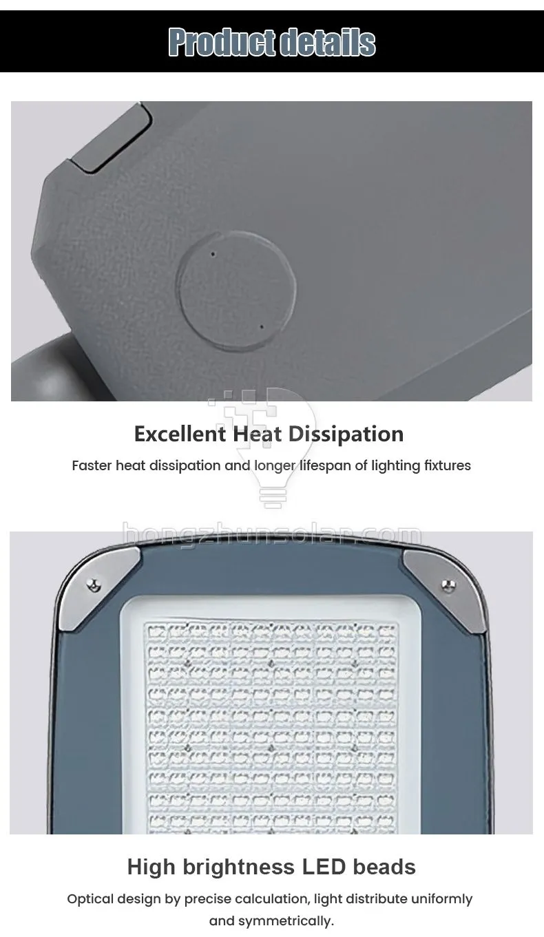 Lampe de route haute luminosité autoroute aluminium étanche IP65 50w 80w 100w 150w 200w 250w 300w extérieur électrique led lampadaire