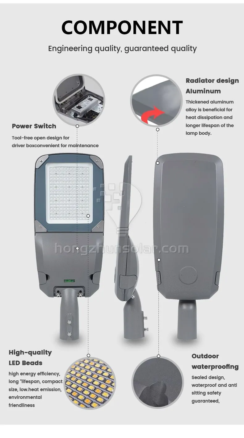 Lampe de route haute luminosité autoroute aluminium étanche IP65 50w 80w 100w 150w 200w 250w 300w extérieur électrique led lampadaire