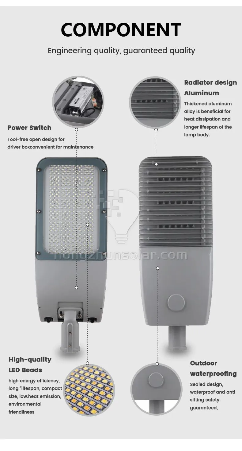 High Lumen Outdoor Street Light Urban Road Waterproof IP65 Aluminum 50w 100w 150w 200w 250w 300w AC Led Street Light With Pole