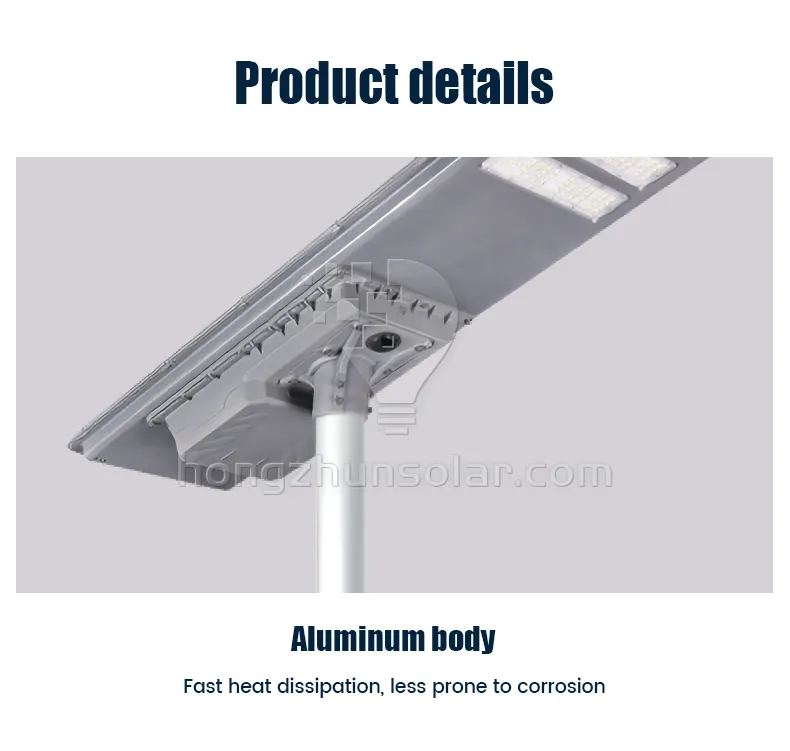 Đèn đường năng lượng mặt trời chống thấm nước IP65 Nhôm 100w 200w 300w 400w 500w 600w Tất cả trong một Đèn đường năng lượng mặt trời Led tích hợp với cực