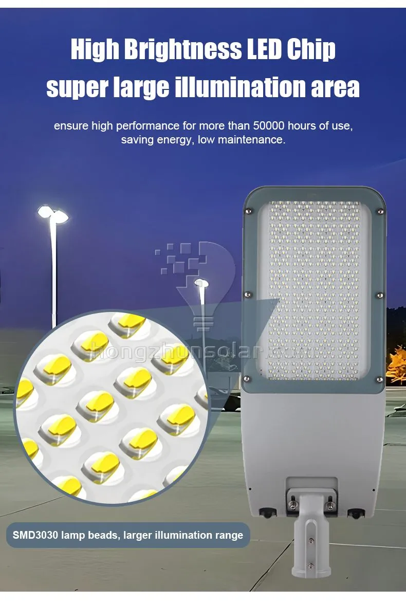High Lumen Outdoor Street Light Urban Road Waterproof IP65 Aluminum 50w 100w 150w 200w 250w 300w AC Led Street Light With Pole