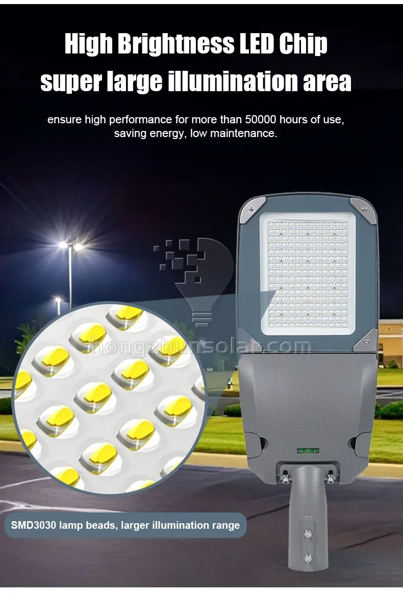 Lampe de route haute luminosité autoroute aluminium étanche IP65 50w 80w 100w 150w 200w 250w 300w extérieur électrique led lampadaire