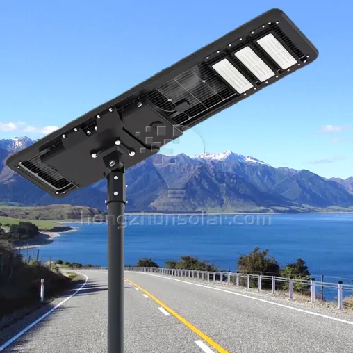 Aluminium étanche IP65 100W-400W extérieur tout en un Lampadaires solaires à LED intégrés