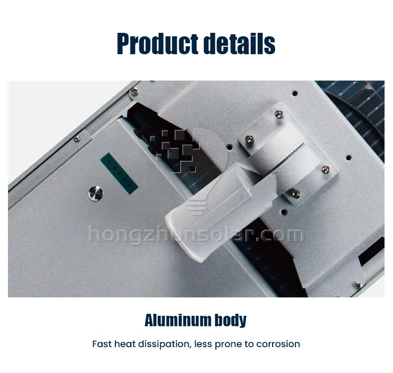 Aluminium étanche IP65 100W-400W extérieur tout en un Lampadaires solaires à LED intégrés