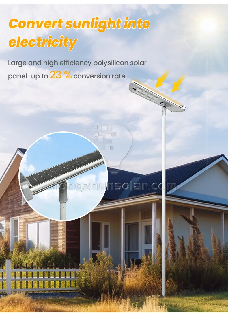 Fonction de panneau solaire de nettoyage automatique étanche IP65 100W-500W Lampadaire solaire LED extérieur