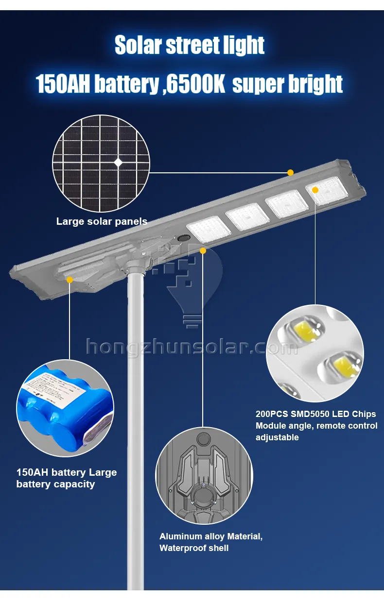 Waterproof IP65 Aluminum Outdoor 100w-1000w Industrial All In One Integrated Led Solar Street Light