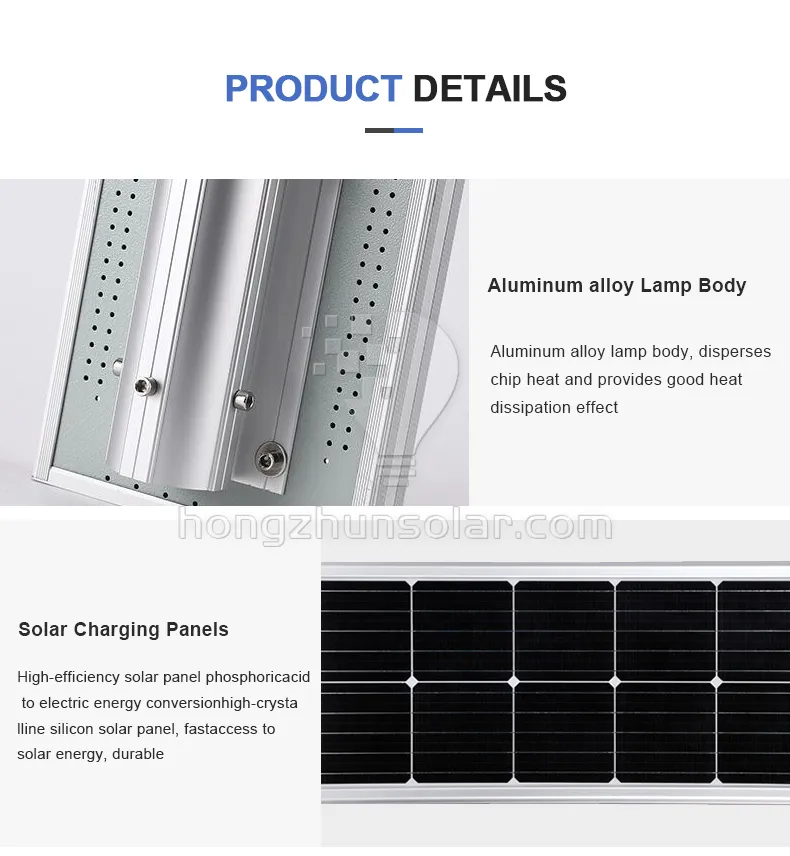 IP65 Waterproof 50W to 200W All in One Integrated Solar LED Street Light Outdoor Aluminum