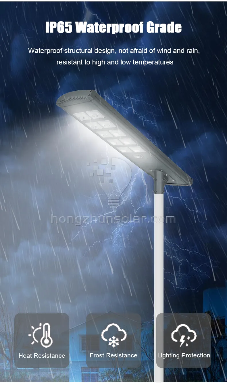 Outdoor Aluminum Road IP65 Waterproof All in One 100W-500W Integrated LED Solar Street Light