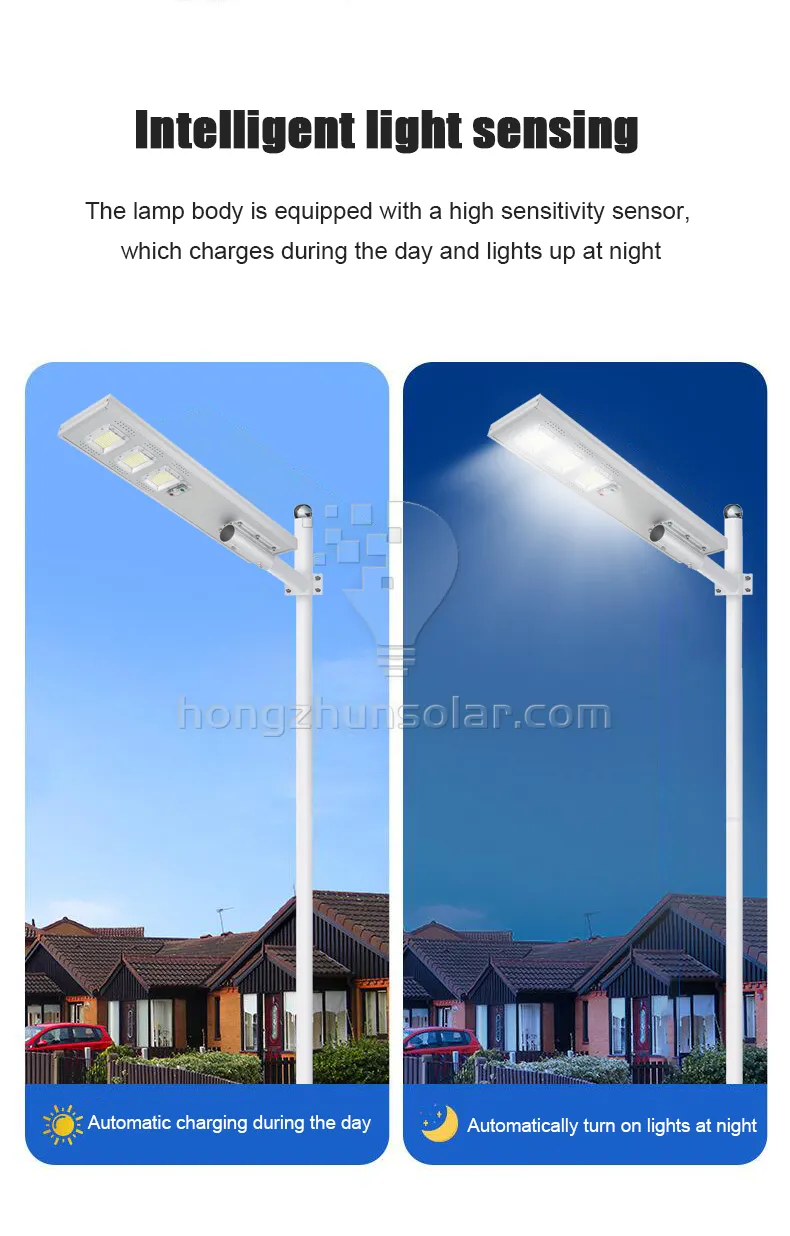 IP65 Waterproof 50W to 200W All in One Integrated Solar LED Street Light Outdoor Aluminum