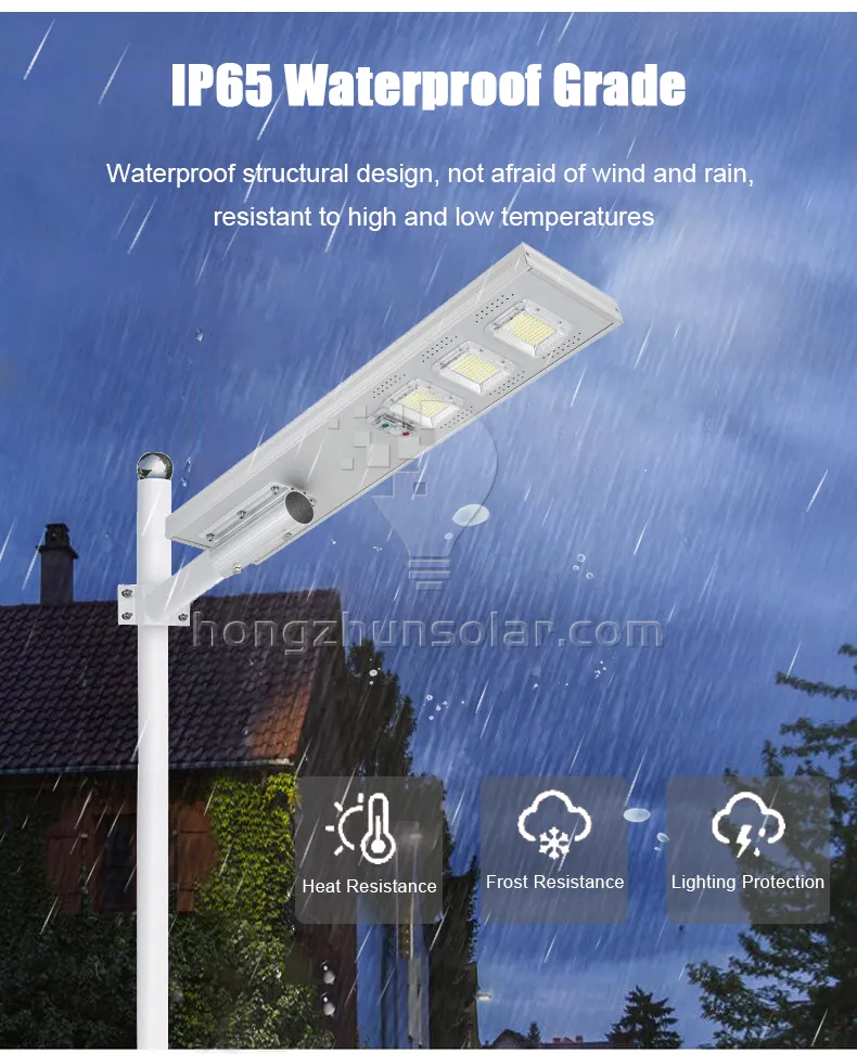 IP65 Waterproof 50W to 200W All in One Integrated Solar LED Street Light Outdoor Aluminum