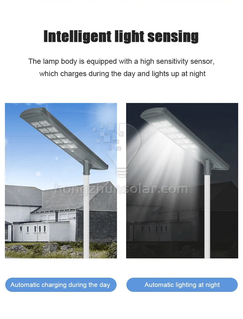 Outdoor Aluminum Road IP65 Waterproof All in One 100W-500W Integrated LED Solar Street Light