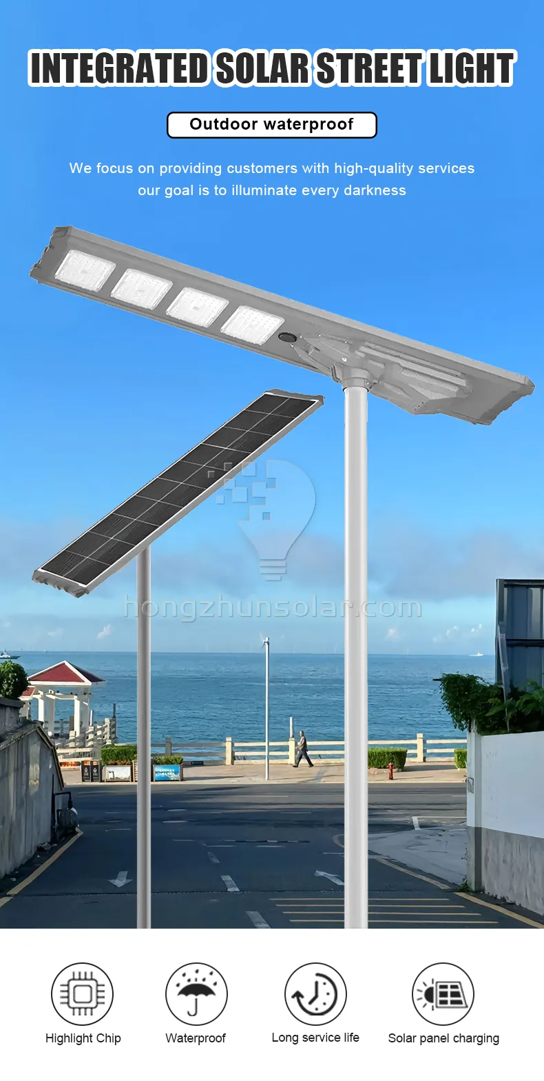 Waterproof IP65 Aluminum Outdoor 100w-1000w Industrial All In One Integrated Led Solar Street Light