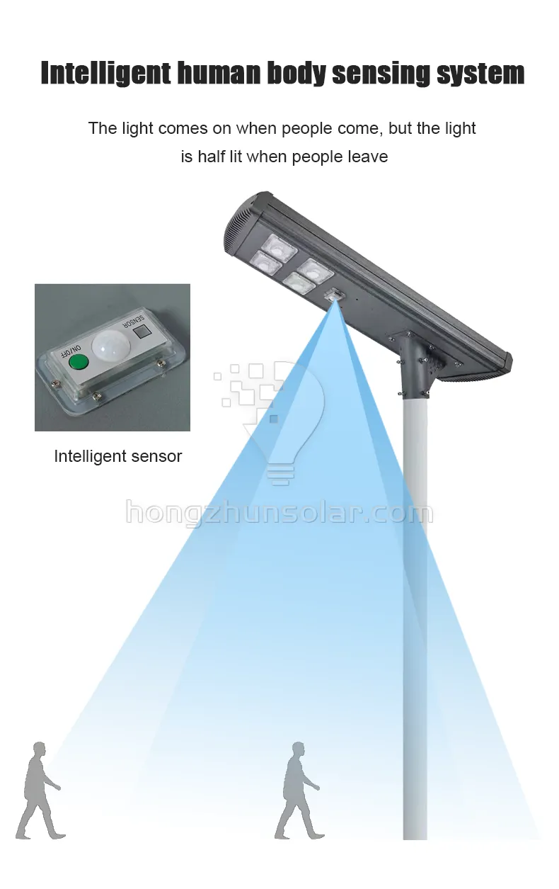 Outdoor Aluminum Road IP65 Waterproof All in One 100W-500W Integrated LED Solar Street Light
