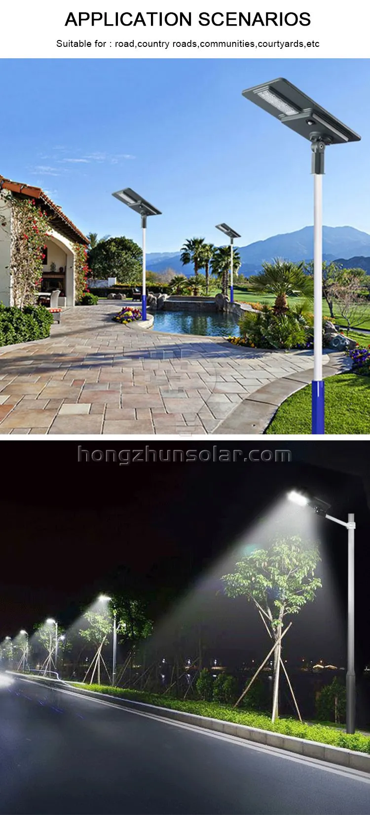 Integrated Waterproof IP65 40W 60W 120W 180W Outdoor All in One LED Solar Street Light
