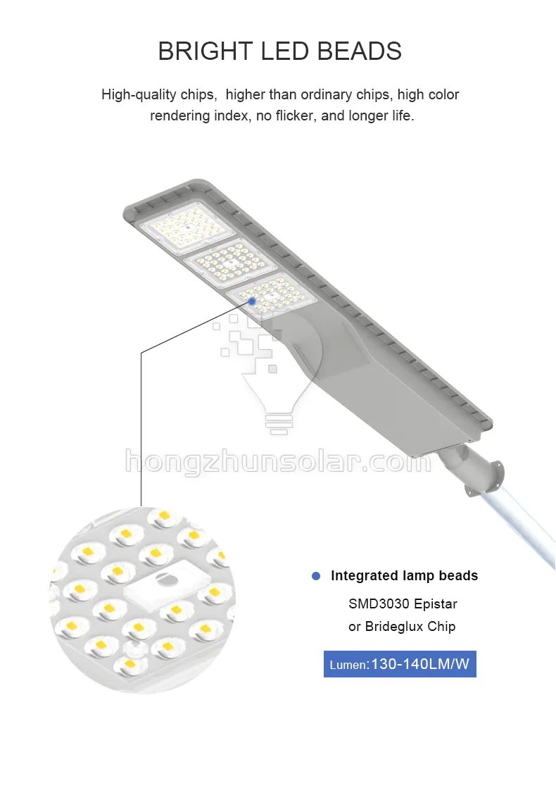 IP65 Waterproof Outdoor Road 50W-300W Aluminum LED Solar Street Light