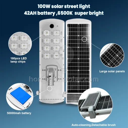 Auto Cleaning Solar Panel Function Waterproof IP65 100W-500W Outdoor Solar Street Light