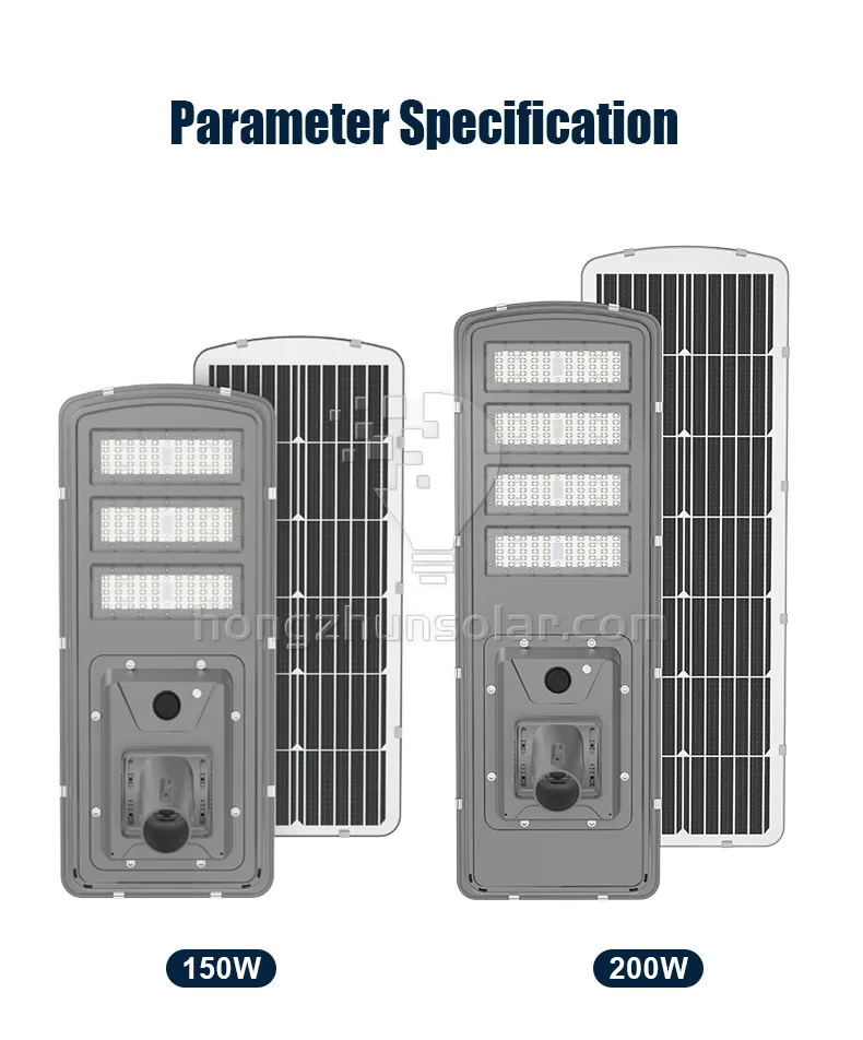 IP65 Waterproof 100W-500W Aluminum Integrated LED Solar Street Light Outdoor All in One