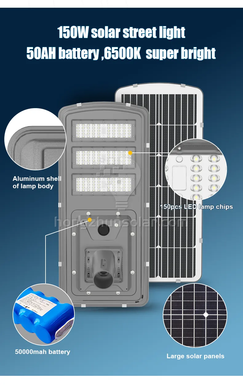 IP65 Waterproof 100W-500W Aluminum Integrated LED Solar Street Light Outdoor All in One