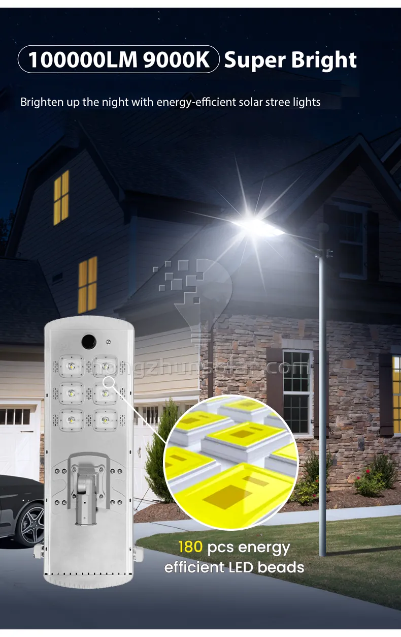 Auto Cleaning Solar Panel Function Waterproof IP65 100W-500W Outdoor Solar Street Light