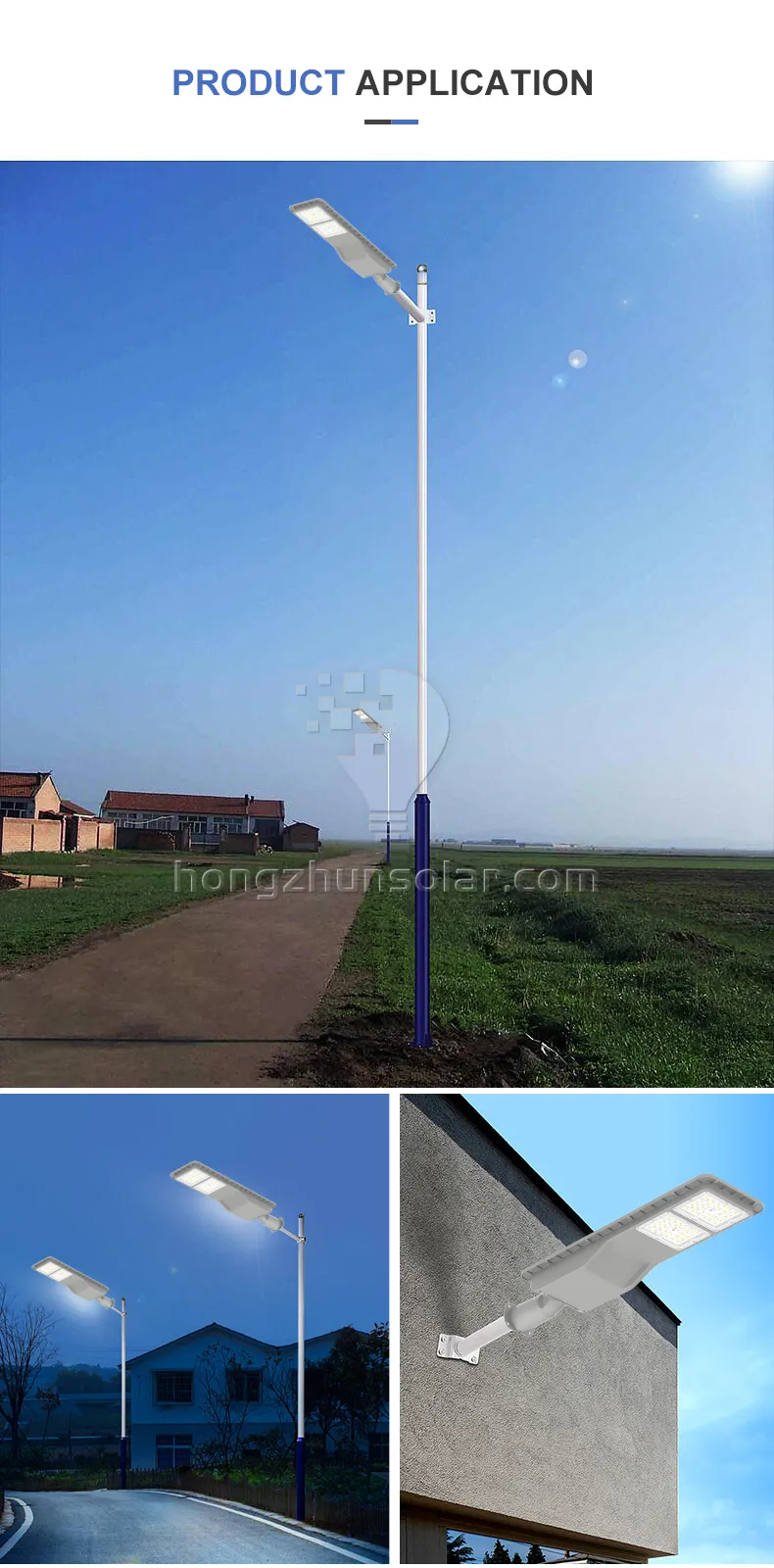 IP65 Waterproof Outdoor Road 50W-300W Aluminum LED Solar Street Light