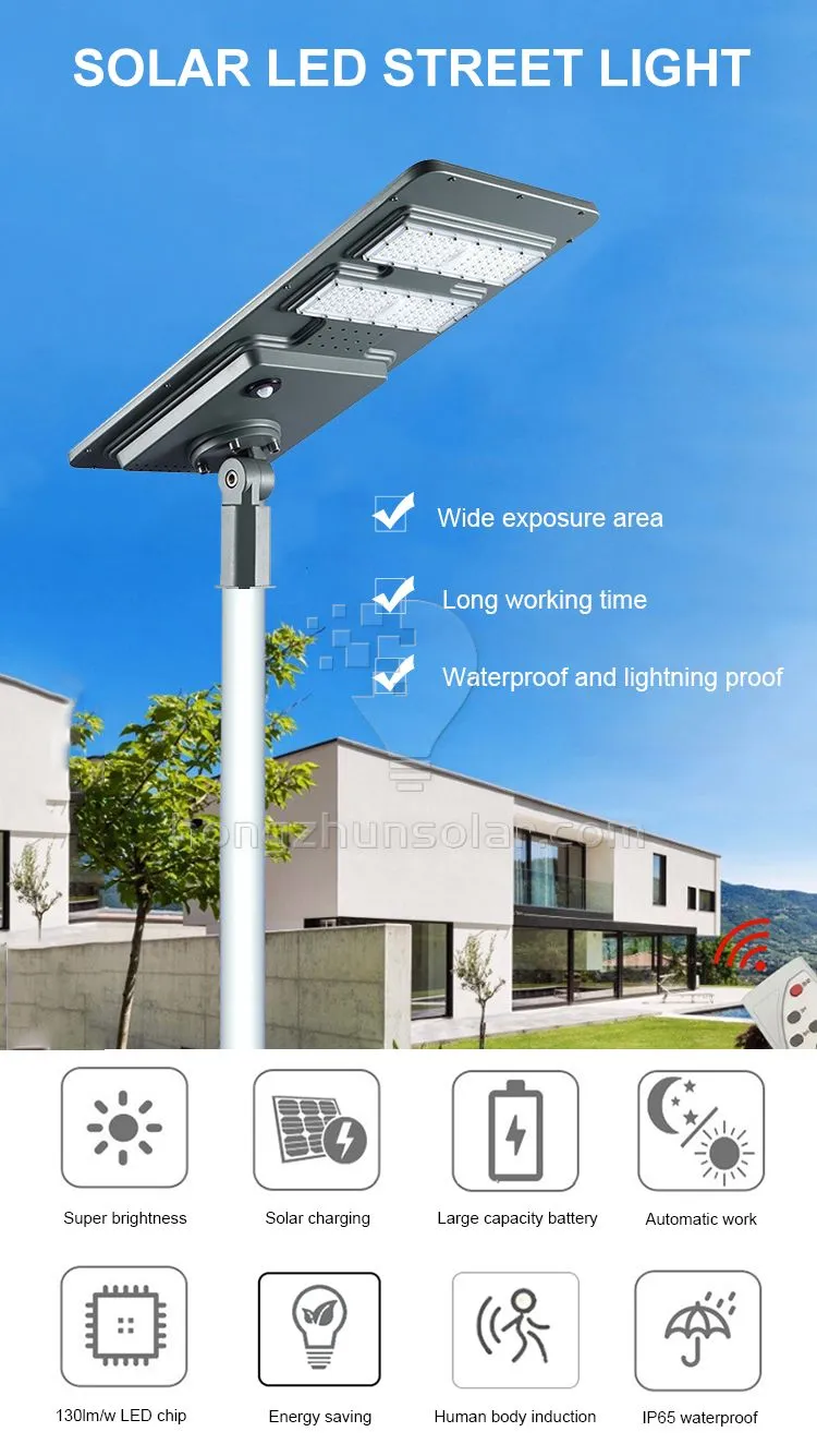 Integrated Waterproof IP65 40W 60W 120W 180W Outdoor All in One LED Solar Street Light