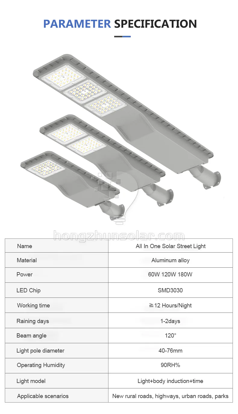 IP65 Waterproof Outdoor Road 50W-300W Aluminum LED Solar Street Light
