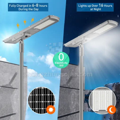 IP65 Waterproof 100W-500W Aluminum Integrated LED Solar Street Light Outdoor All in One
