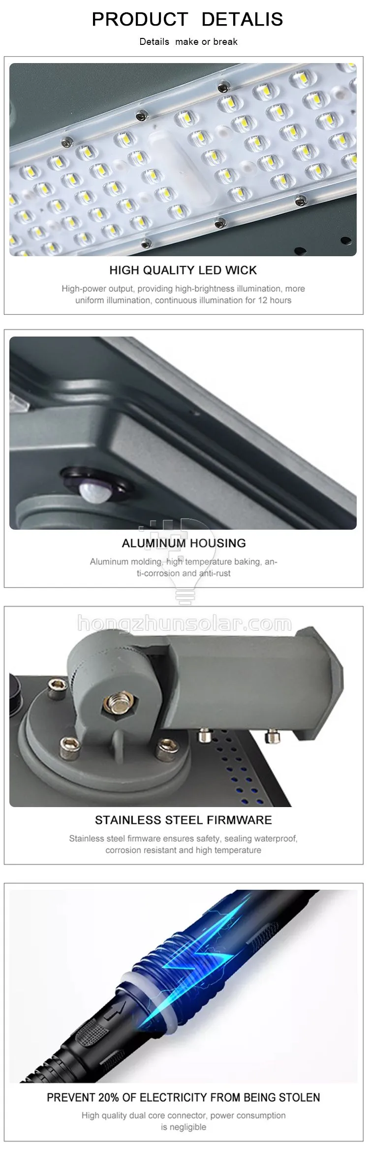 Integrated Waterproof IP65 40W 60W 120W 180W Outdoor All in One LED Solar Street Light