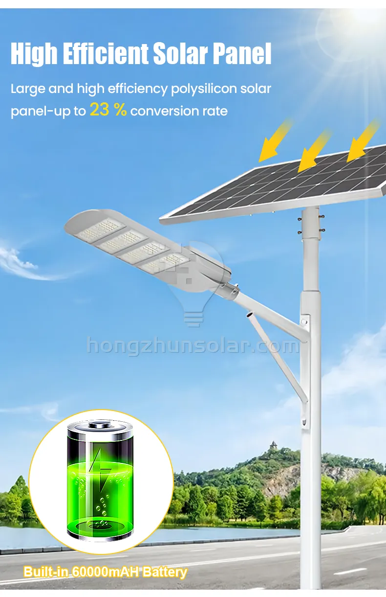 Waterproof 50W-200W Aluminum Street Light Polysilicon Split Solar Light for Garden and Road IP65