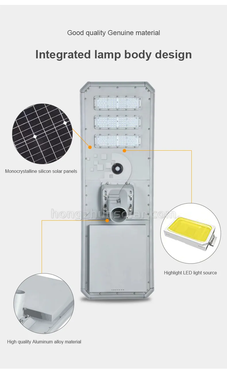 Outdoor Roadway Road Waterproof Ip65 30w-250w Aluminum Integrated Led Solar Street Light