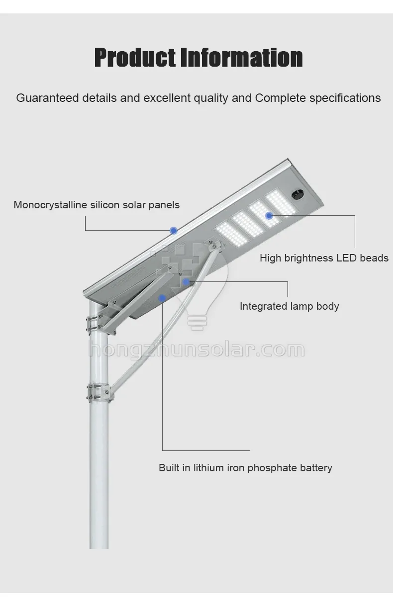 Outdoor Smd Aluminum IP65 Waterproof 50w-250w All in One Integrated Led Solar Street Light