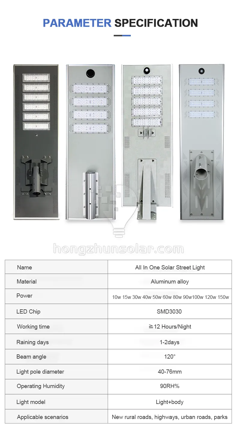 Outdoor Smd Aluminum IP65 Waterproof 50w-250w All in One Integrated Led Solar Street Light