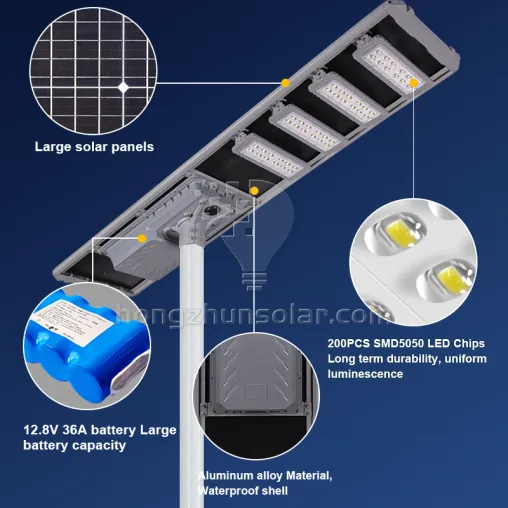 Waterproof IP65 Integrated All in One Aluminum 100W-700W Led Solar Street Light