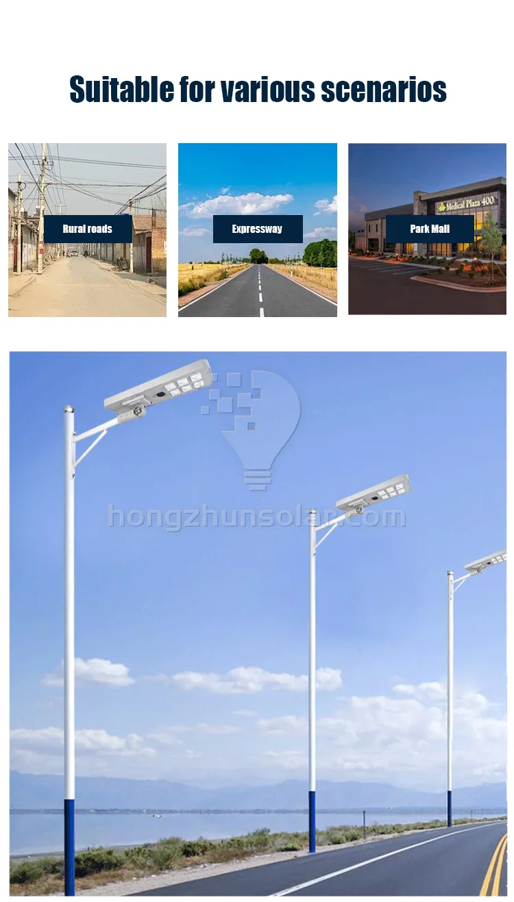Aluminum Integrated Waterproof Ip65 100w-400w Outdoor All in One Led Solar Street Light