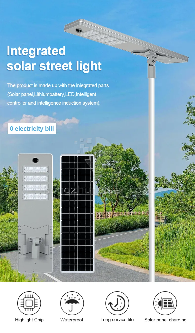 High Power IP65 Waterproof IP65 Highway Outdoor LED Solar Street Lights 50W-400W Integrated Motion Sensor All in One Road Lamp