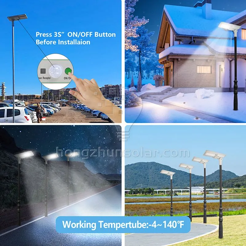 100W-300W extérieur IP66 étanche rue lumière solaire à LED tout en un pour application routière