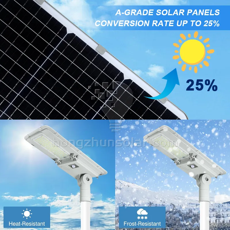 100W-300W extérieur IP66 étanche rue lumière solaire à LED tout en un pour application routière