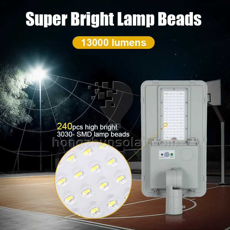 100W-300W extérieur IP66 étanche rue lumière solaire à LED tout en un pour application routière