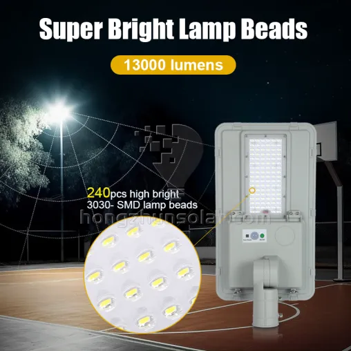 100W-300W extérieur IP66 étanche rue lumière solaire à LED tout en un pour application routière