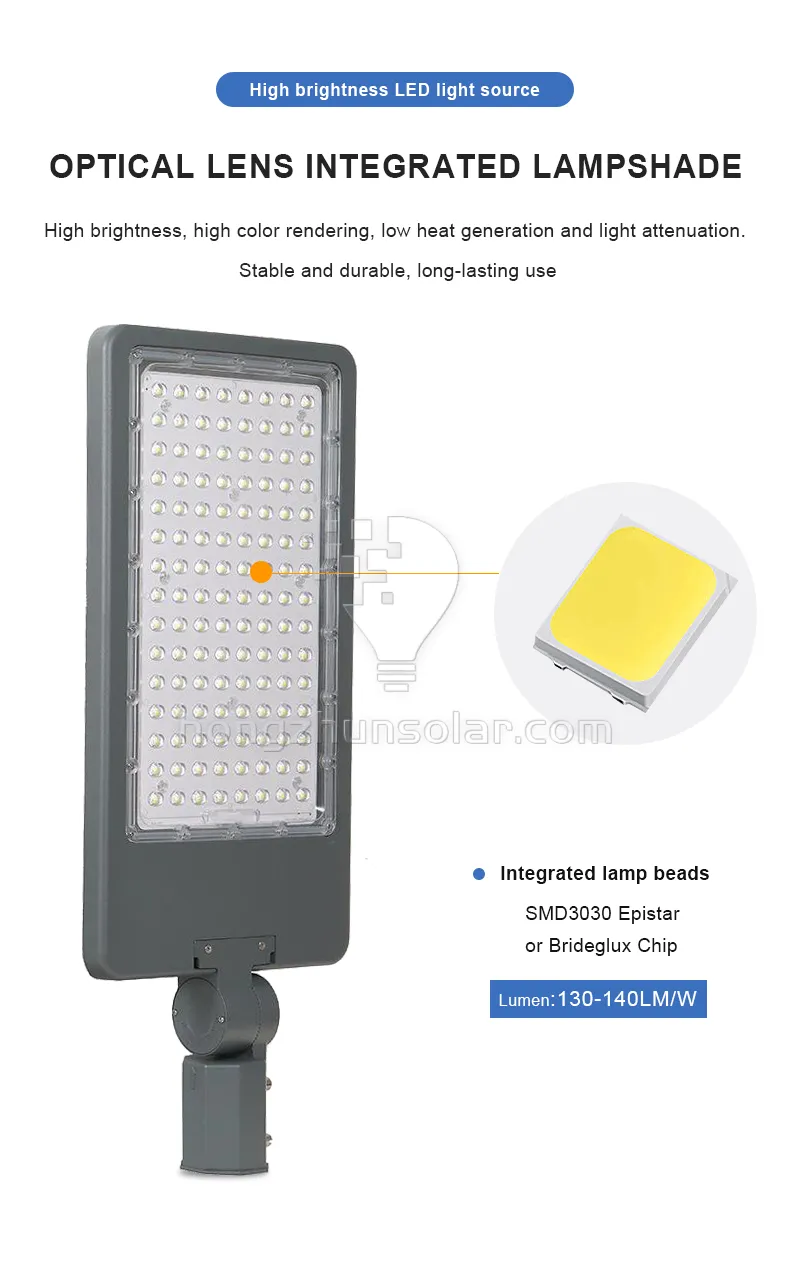 Lampe de route extérieure carrée de jardin IP65 étanche SMD aluminium 50 W 100 W 150 W 200 W 300 W lampadaire LED