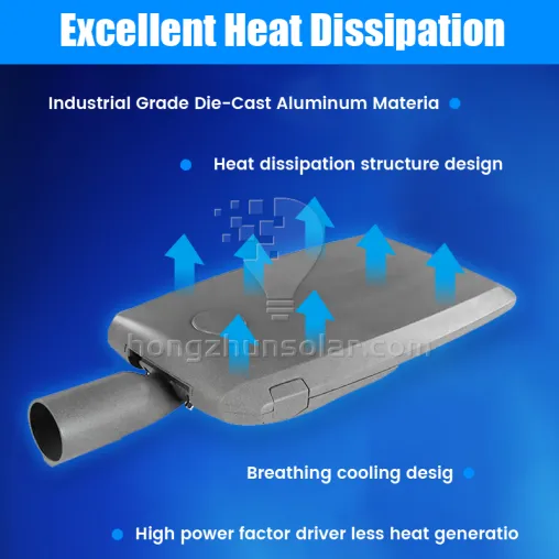 Lampadaire LED étanche IP65 IP66 pour route urbaine, puce SMD3030 en aluminium 50W-300W, électricité extérieure