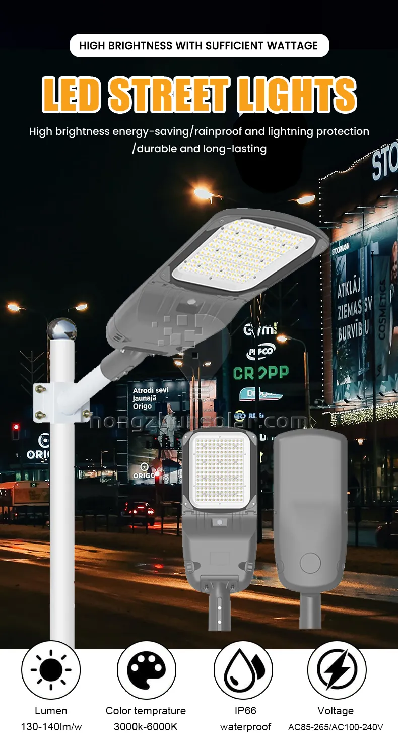 Lampadaire extérieur étanche IP65 en alliage d'aluminium, Lumen élevé, lampe de route carrée avec puce SMD 50W-300W lumière LED