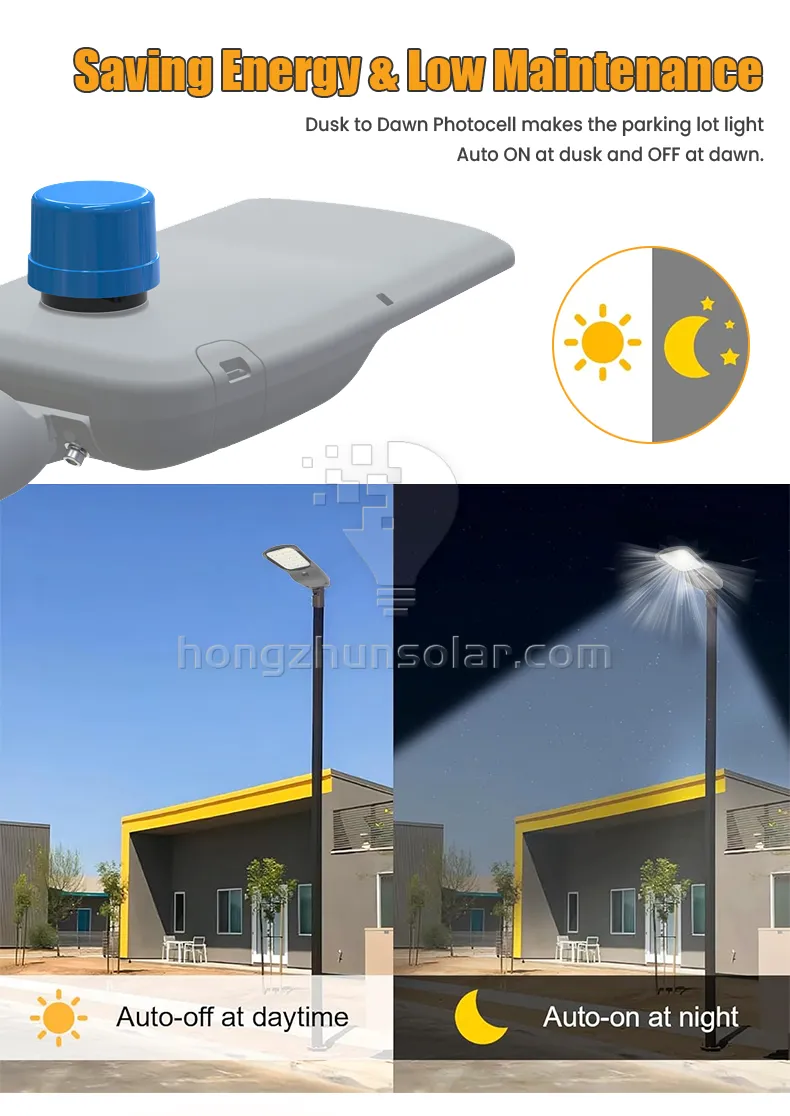 Lampadaire extérieur étanche IP65 en alliage d'aluminium, Lumen élevé, lampe de route carrée avec puce SMD 50W-300W lumière LED