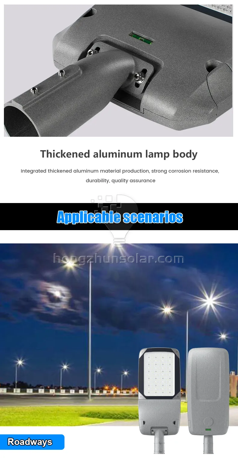 Lampadaire LED étanche IP65 IP66 pour route urbaine, puce SMD3030 en aluminium 50W-300W, électricité extérieure