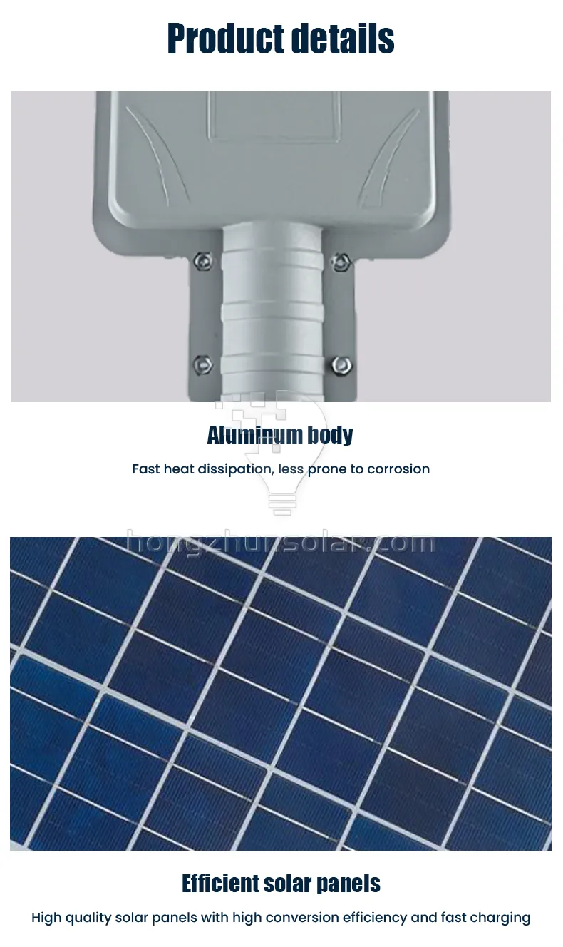 IP65 étanche 100W 200W 300W 400W 500W 600W 700W contrôle intelligent en aluminium fendu extérieur lampe de lampadaire solaire LED pour usage routier